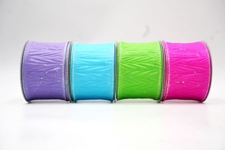 Glitter Spring Solid Multi-Color Wired Ribbon - Glitter Spring Solid Multi-Color Wired Ribbon